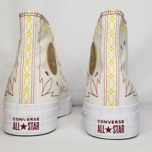 Converse Women's CTAS Lift Platform Western Stitch Size 9 Yellow A13395C NWT - Picture 6 of 8